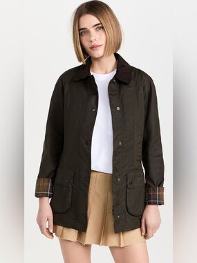 New Barbour Classic Beadnell Wax Jacket size US 4/UK 8